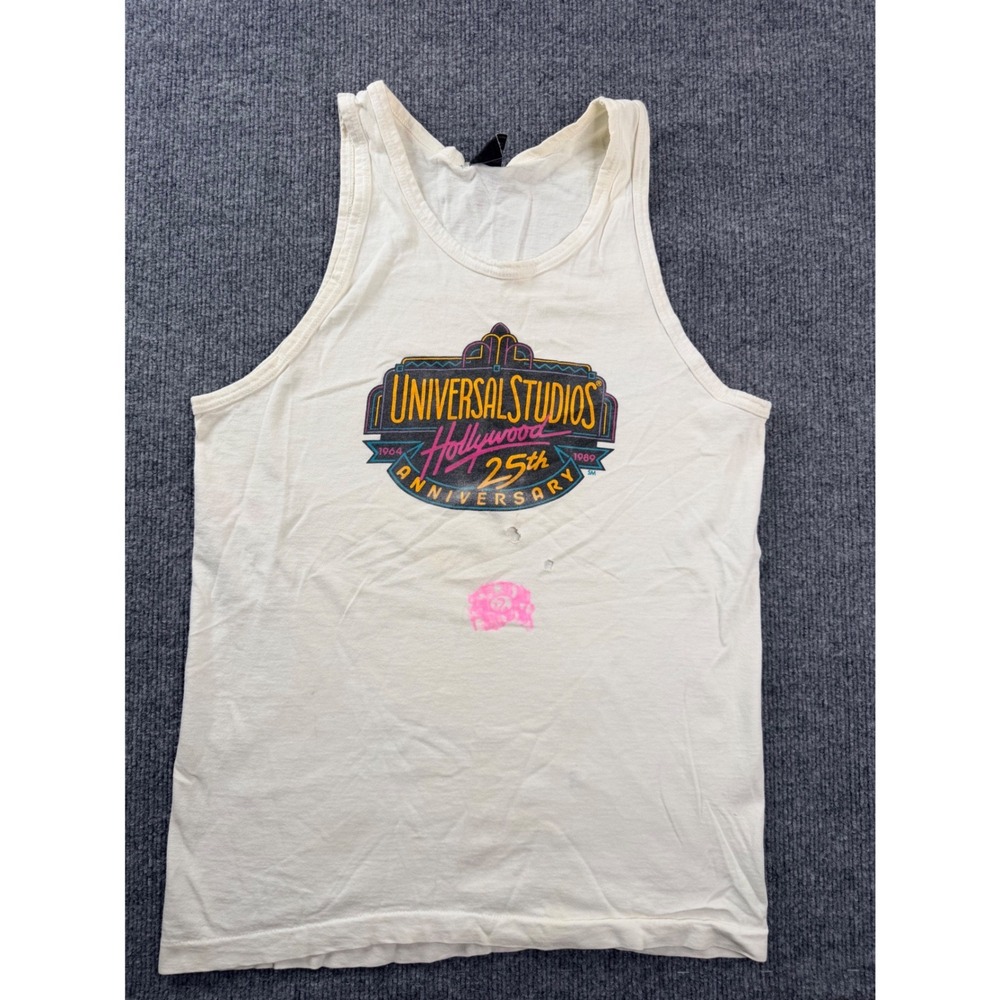 Vintage 1989 Universal Studios Hollywood 25th Anniversary Tank Top Distressed